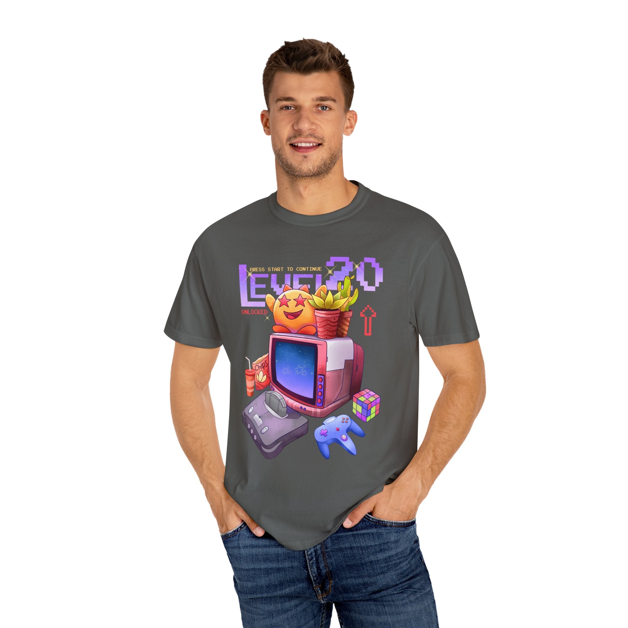 Retro Gaming Tee - Level 20 Pixel - 90s Birthday Gift - Sinful Threads