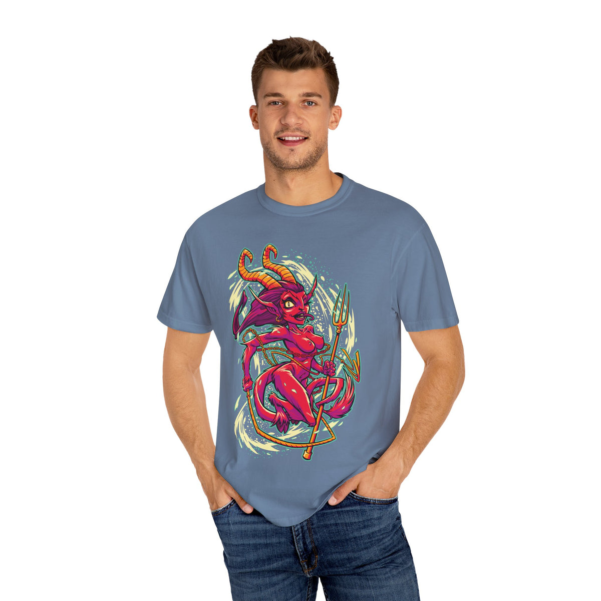 Female Krampus T-Shirt - Cute She Devil Cartoon Tee