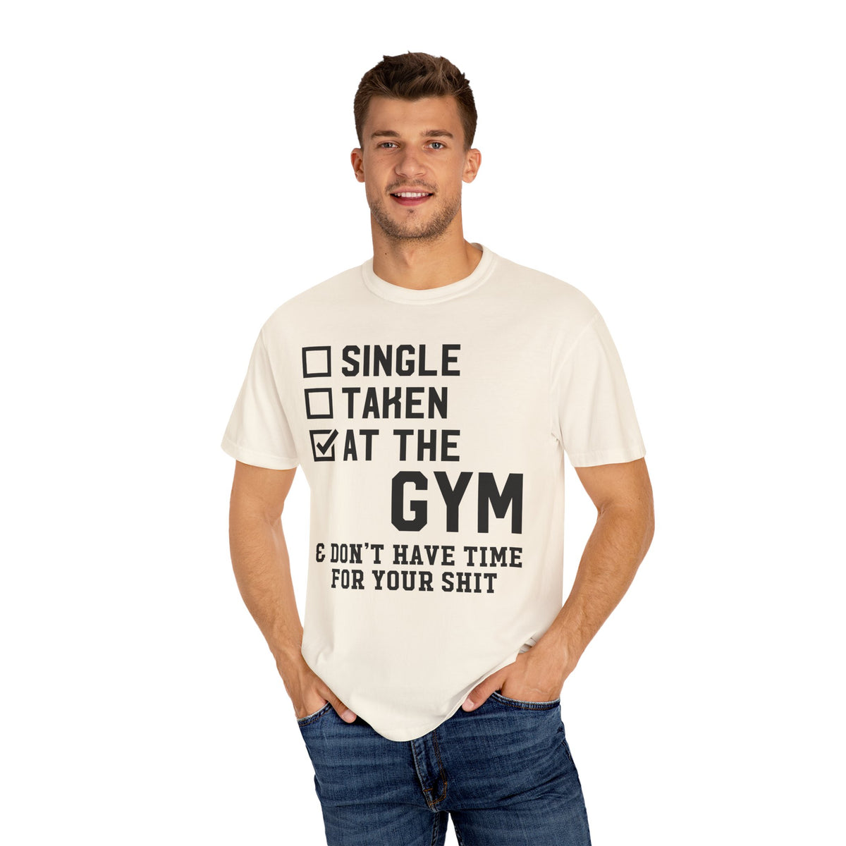 Single Taken at the Gym Graphic Design Workout T-Shirt