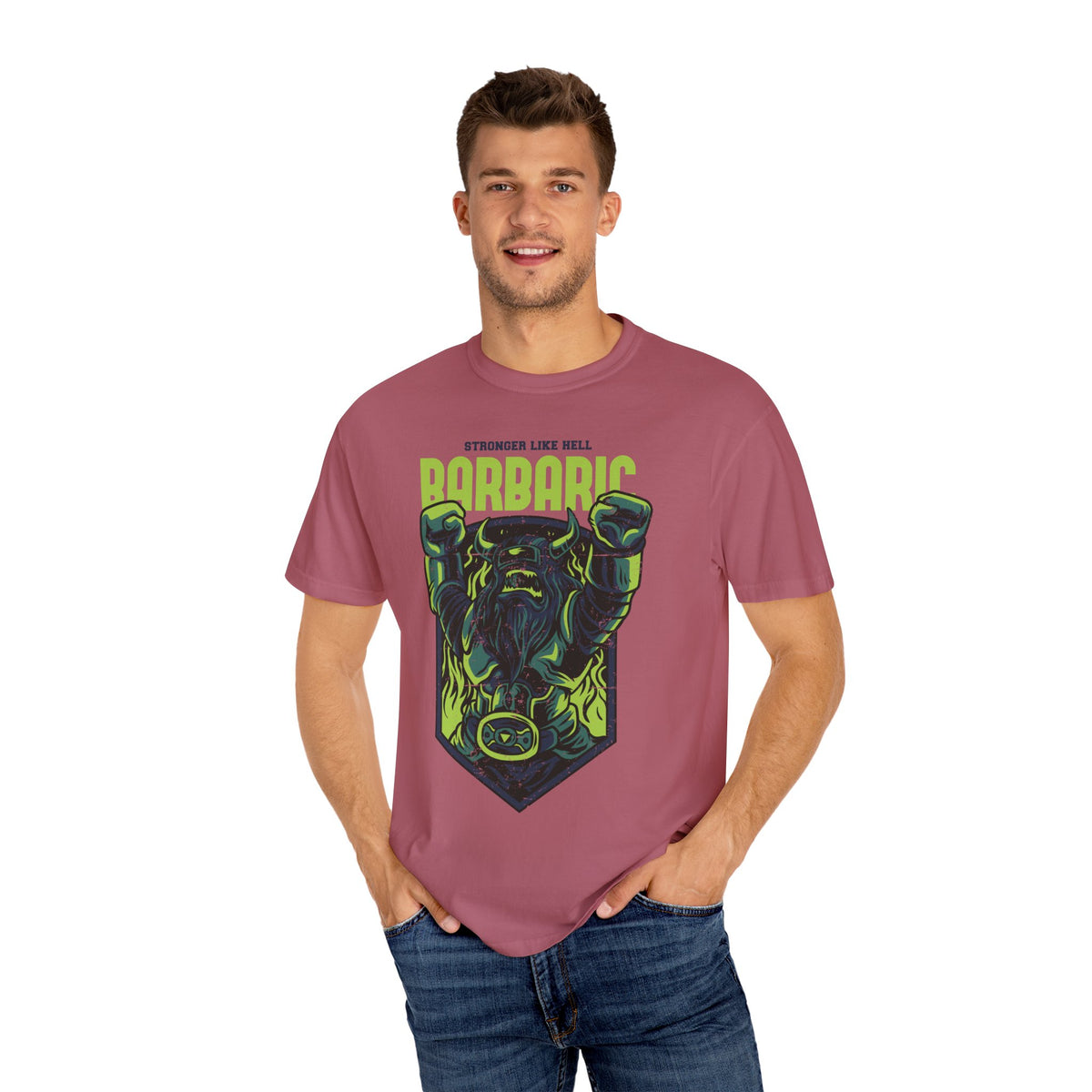 Barbaric Stronger Like Hell Viking Warrior T-Shirt