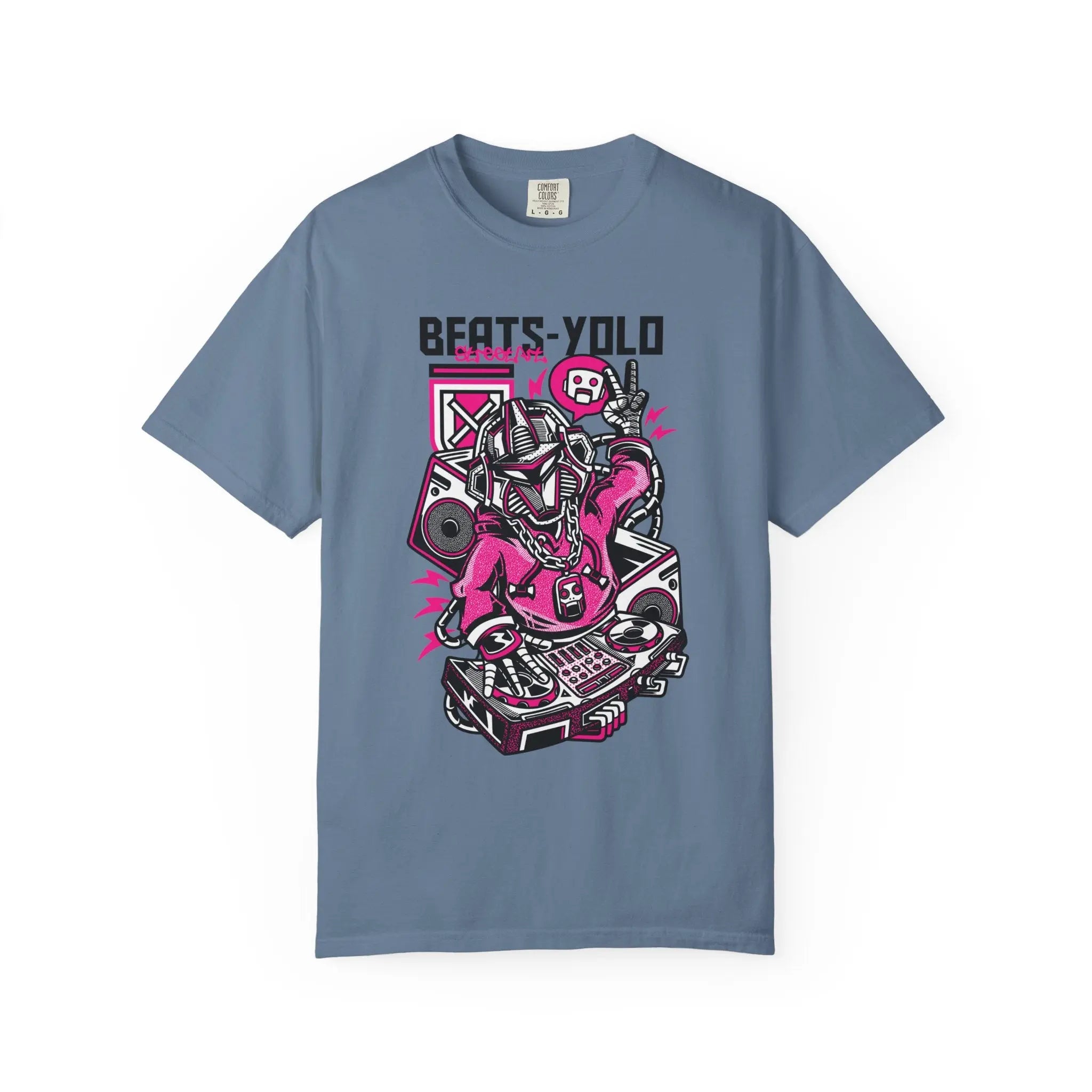 Beats YOLO DJ Robot On The Decks Music Art T-Shirt - Sinful Threads