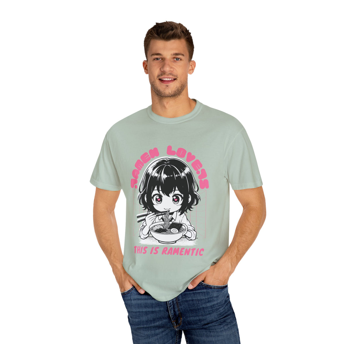 Ramen Lovers Tee - Romantic Anime Girl - Kawaii Gift