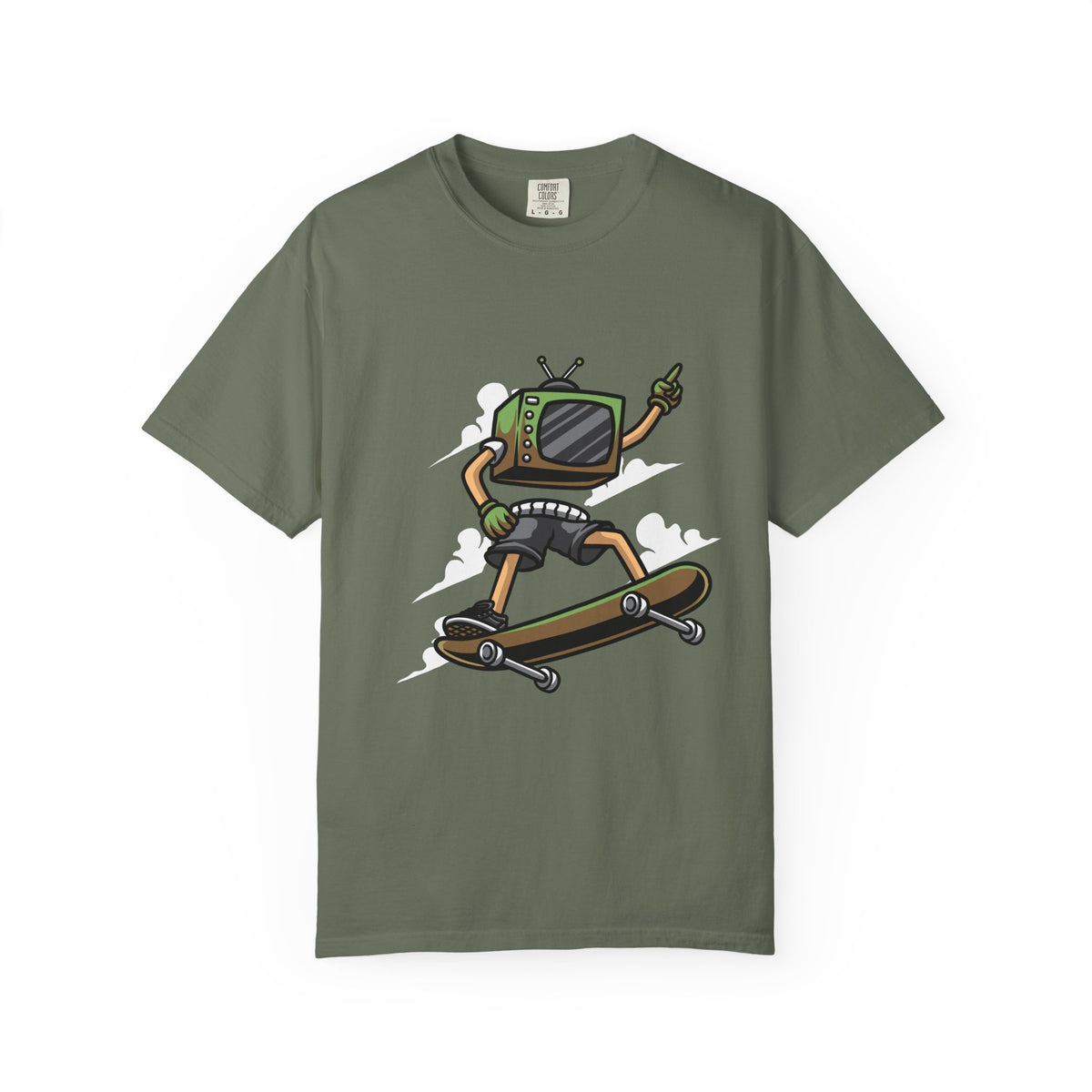 TV Head Skater Shirt - Retro Television Tee - Funny Geek Gift