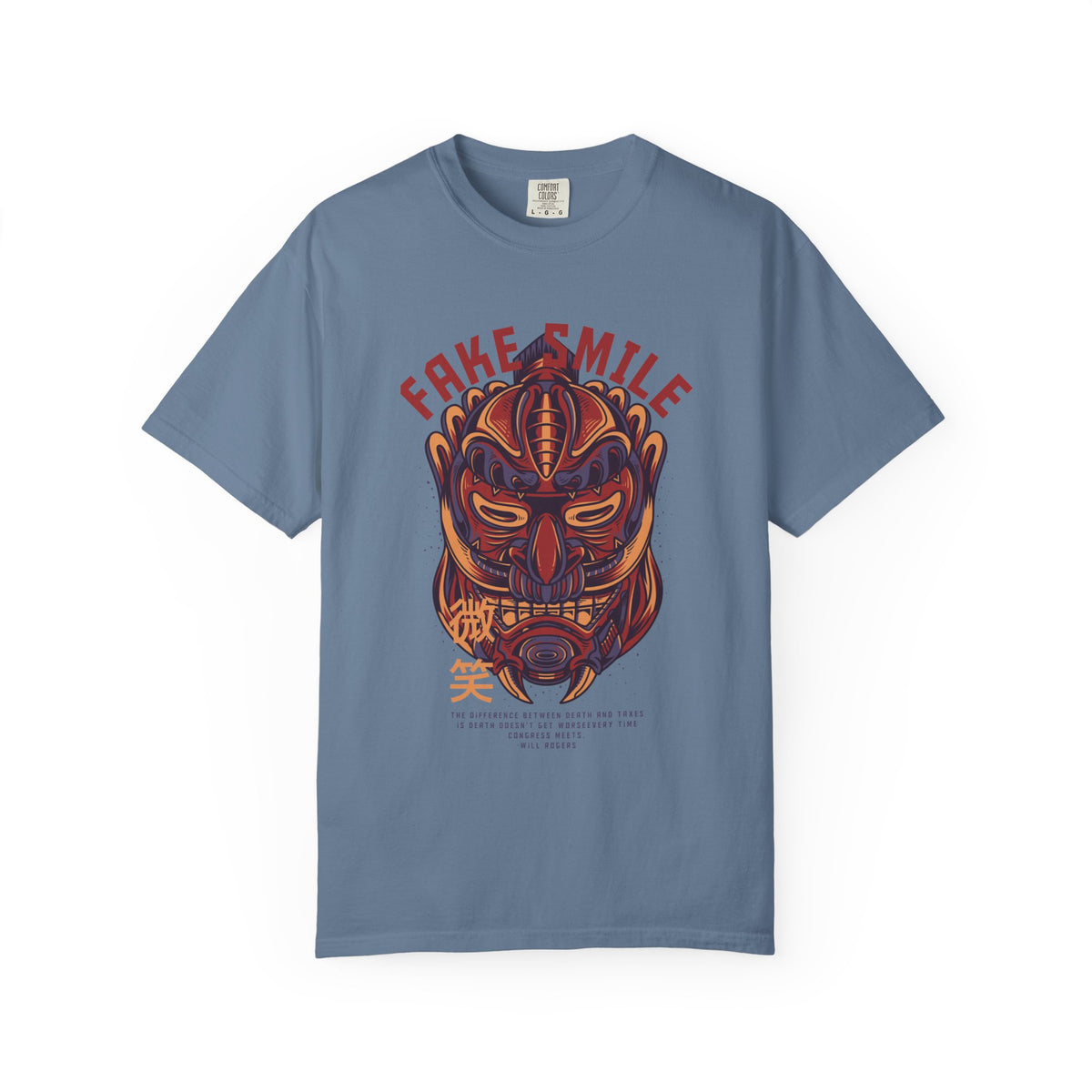Fake Smile Japanese Mask Quote Art Design Graphic T-Shirt