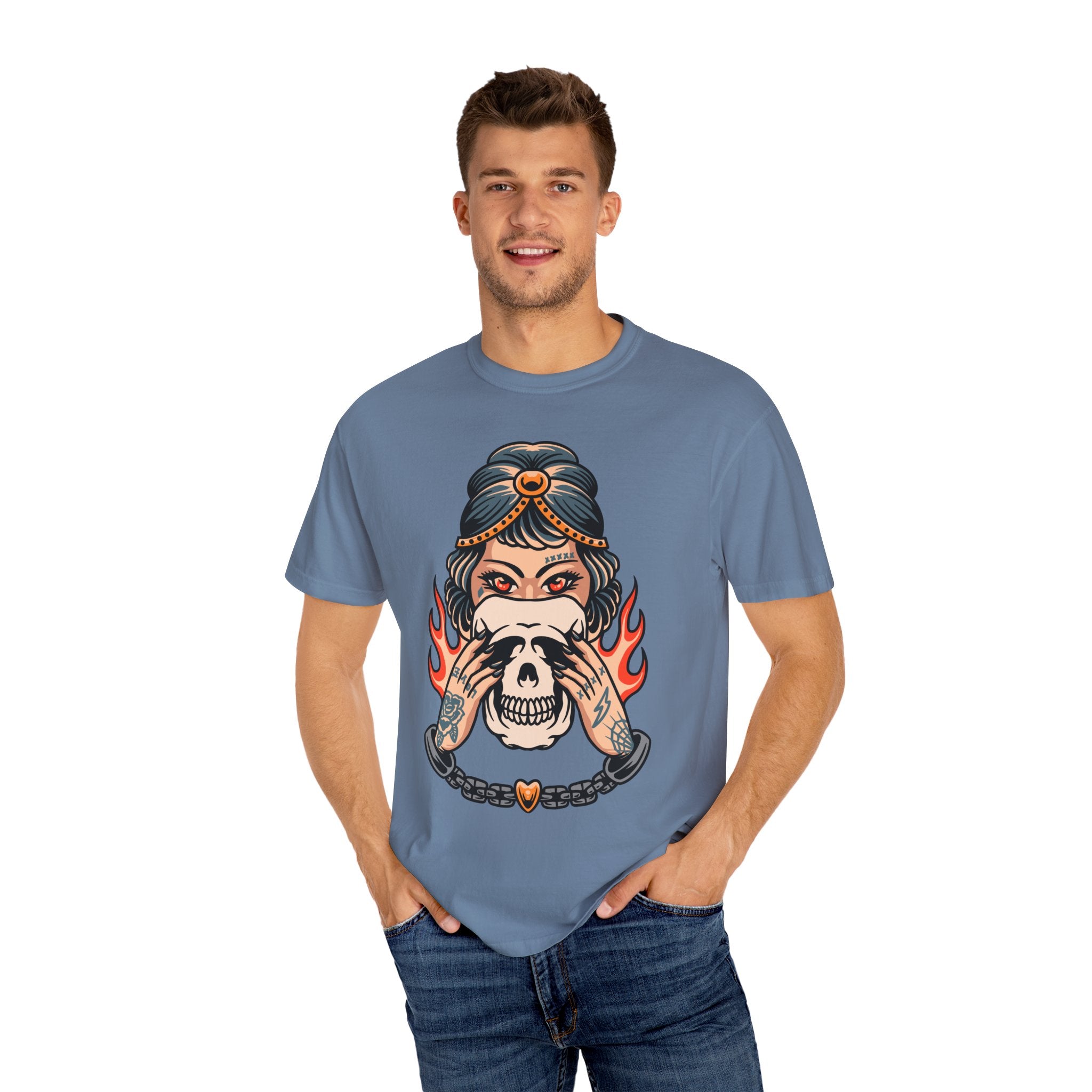 Traditional Tattoo Shirt - Fortune Teller Tee - Skull Graphic Top - Sinful Threads