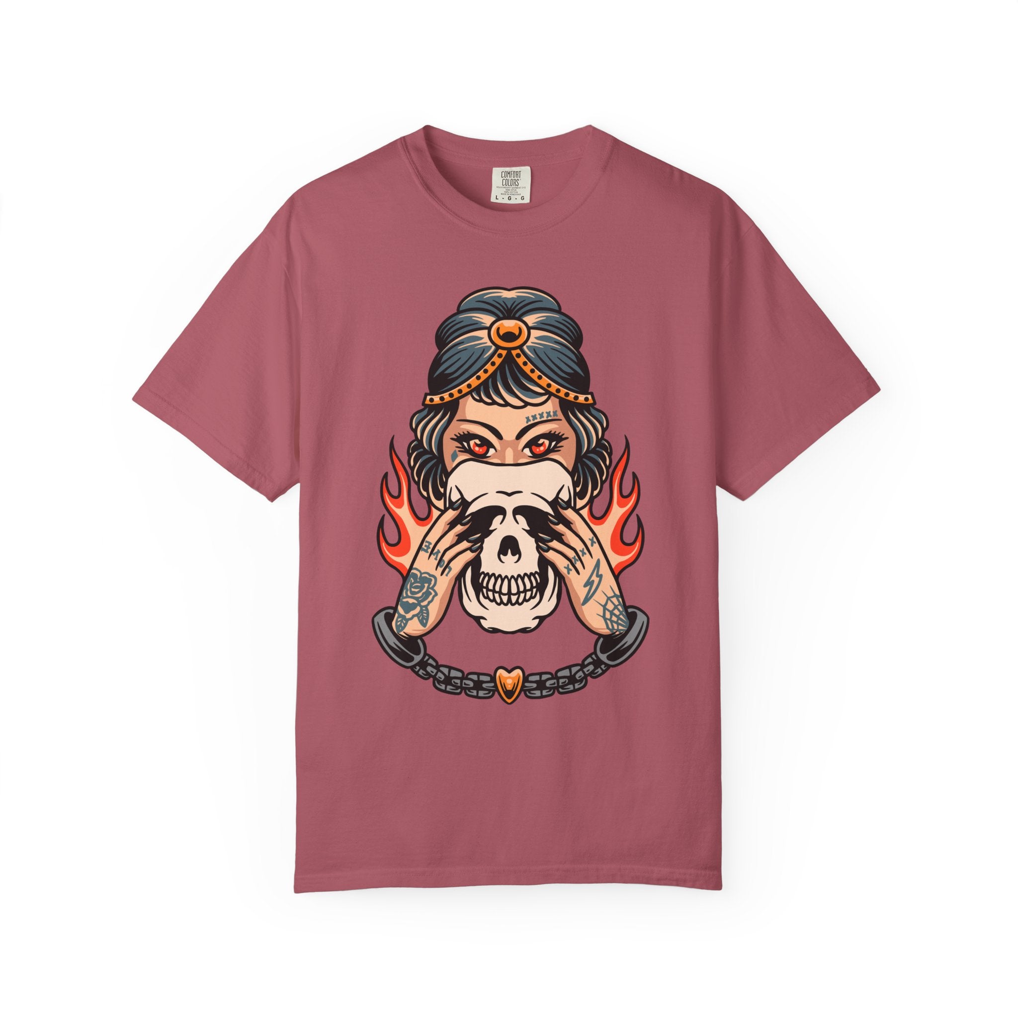 Traditional Tattoo Shirt - Fortune Teller Tee - Skull Graphic Top - Sinful Threads