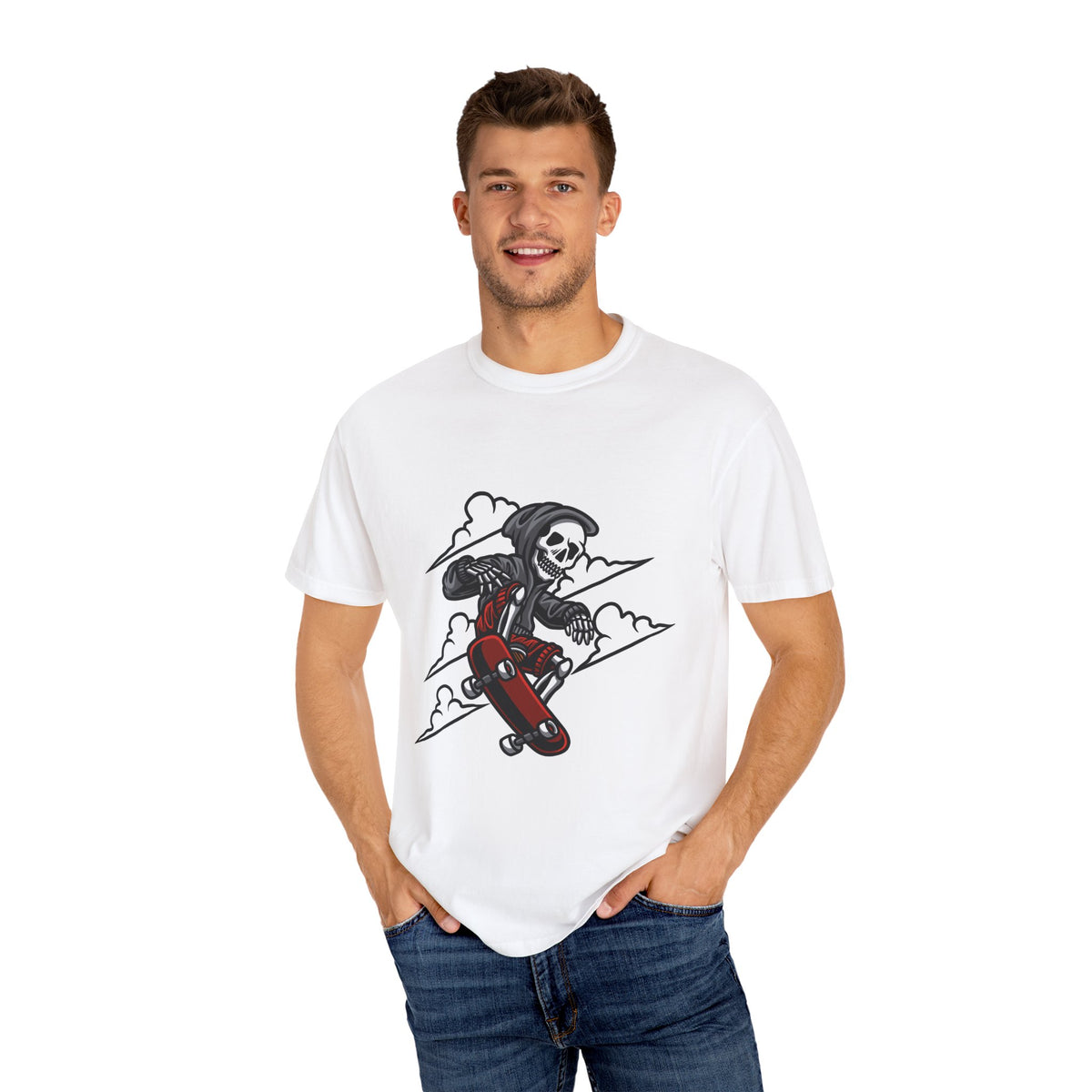 Grim Reaper Skate Shirt - Skeleton Tee - Cool Skater Gift