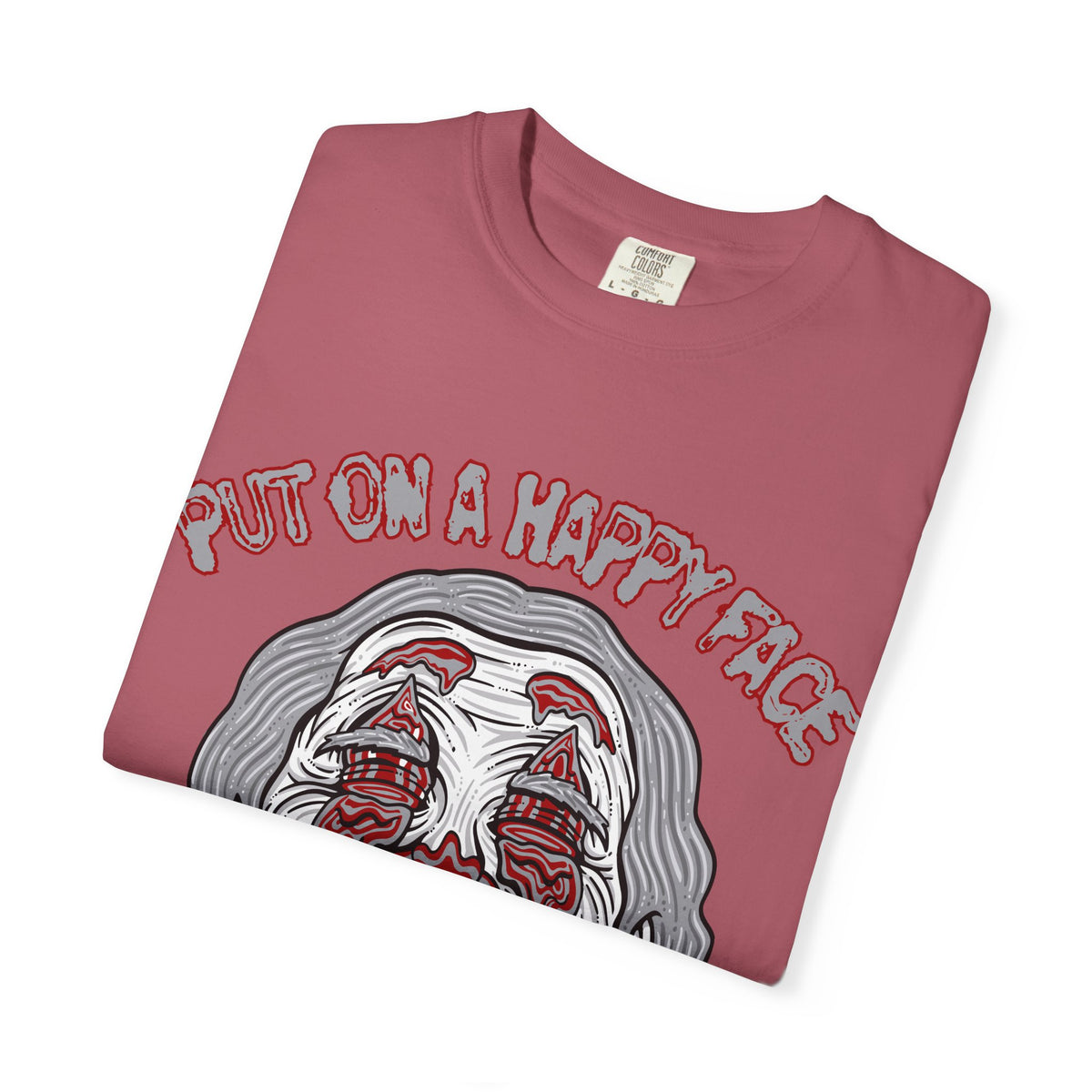 Trippy Clown Shirt - Put On Happy Face Psychedelic Tee Fun