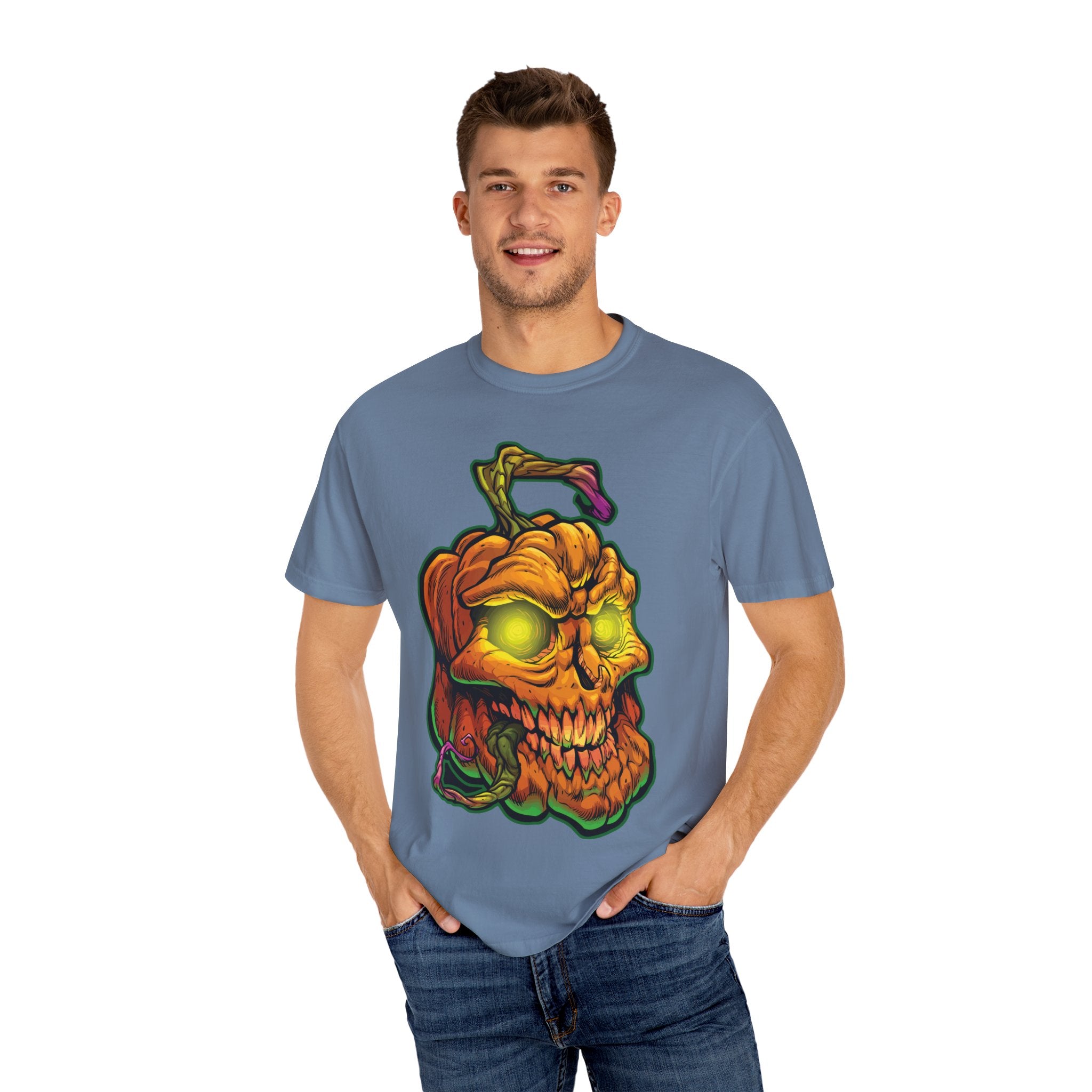 Pumpkin Skull Tee - Spooky Halloween Shirt for Horror Fans - Sinful Threads