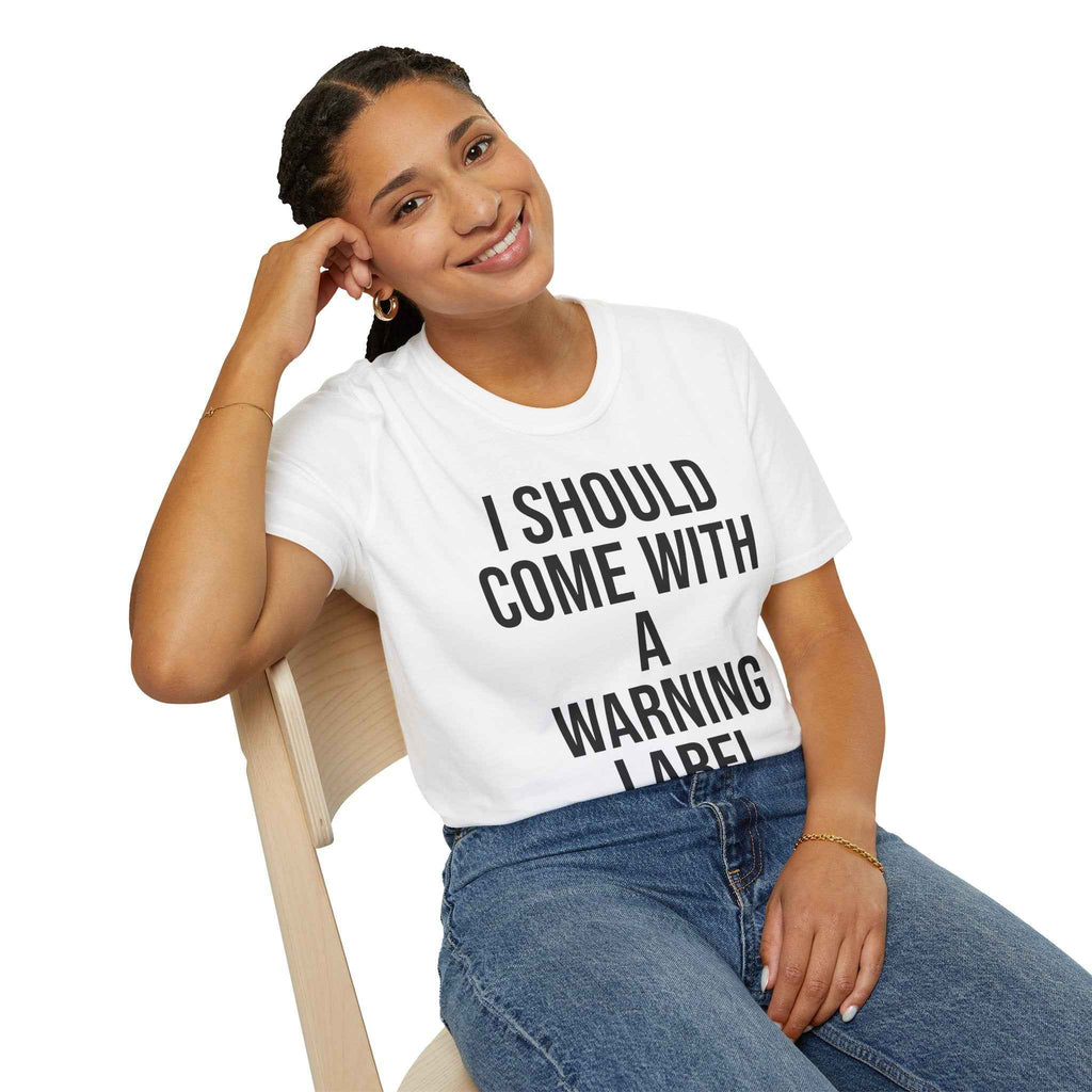 Warning Label Graphic Tee - Funny Sarcasm Shirt