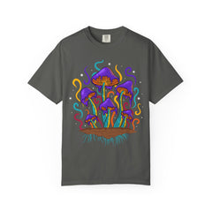 Psychedelic Mushroom Tee - Groovy Fungi Art Purple Gift
