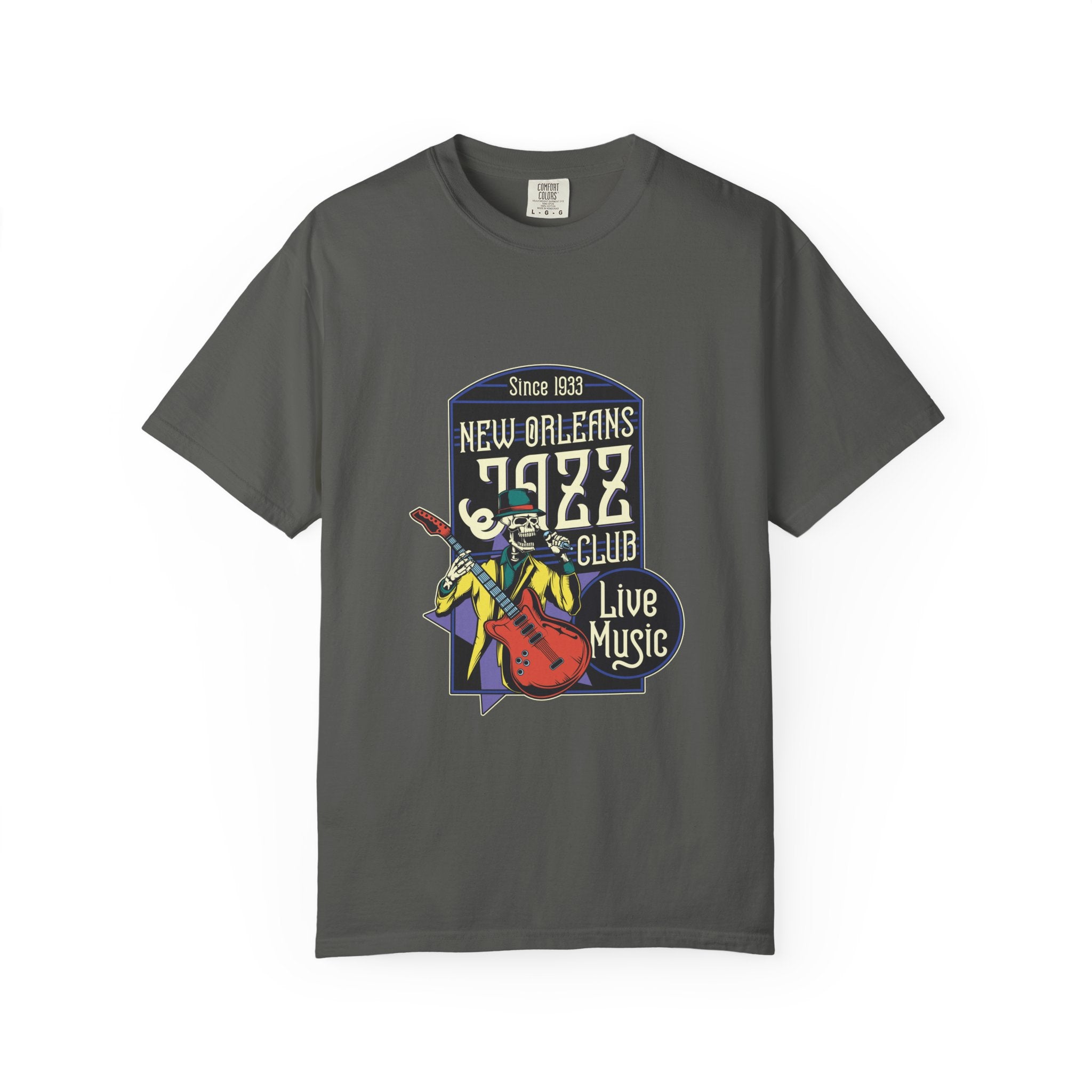 New Orleans Jazz Shirt - Jazz Club Skull Tee, NOLA Music Gift - Sinful Threads