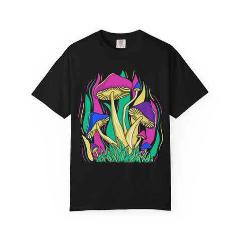 Psychedelic Mushroom Tee - Funky Art Cottagecore