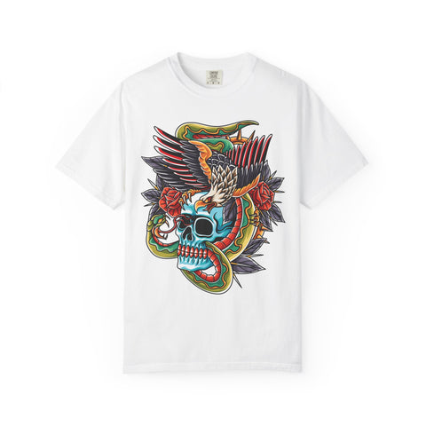 Biker Tattoo Shirt - Skull Eagle Snake Tee - Outlaw Apparel