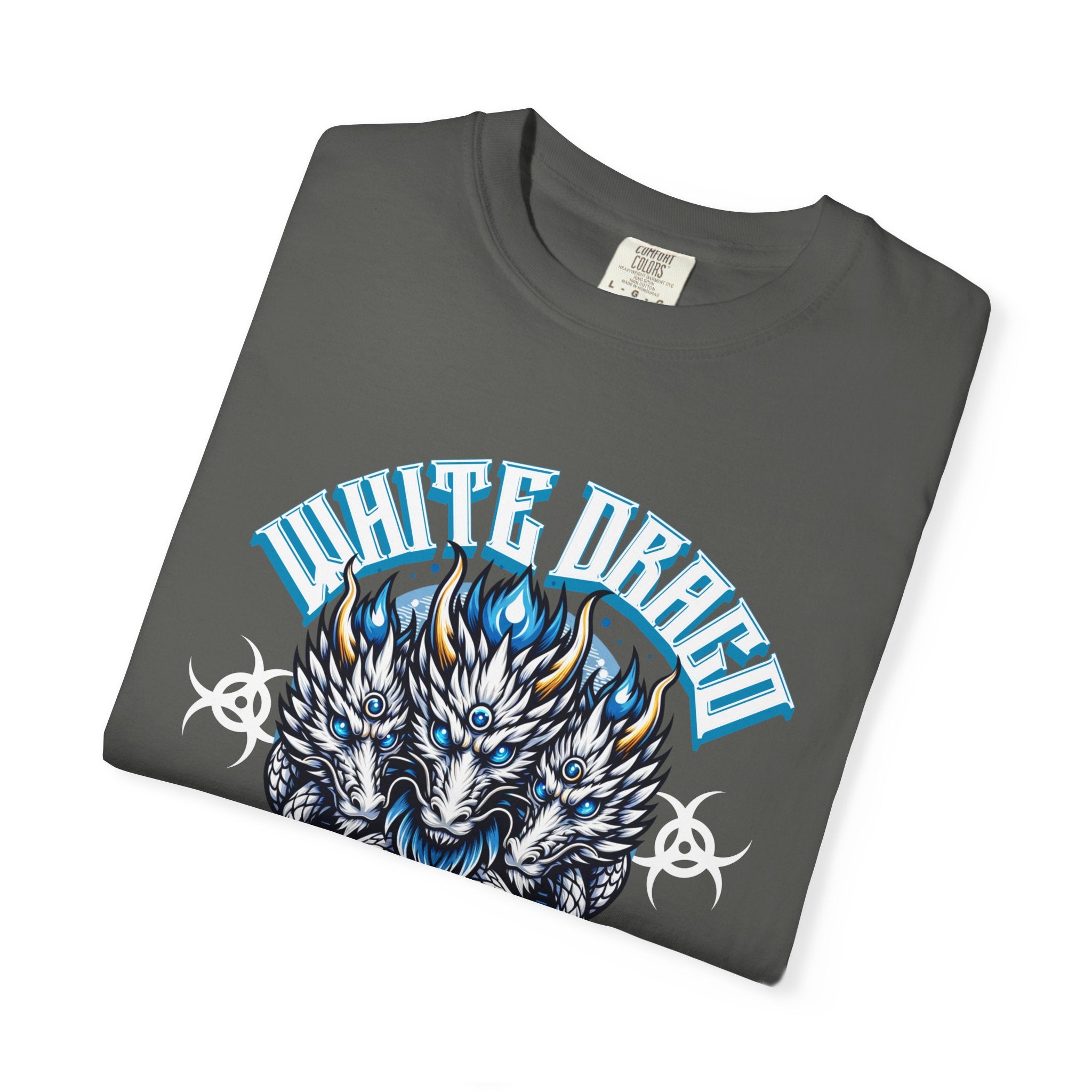 Dragon Art Tee - Blue-Eyed Three-Headed Fantasy Gift - Sinful Threads