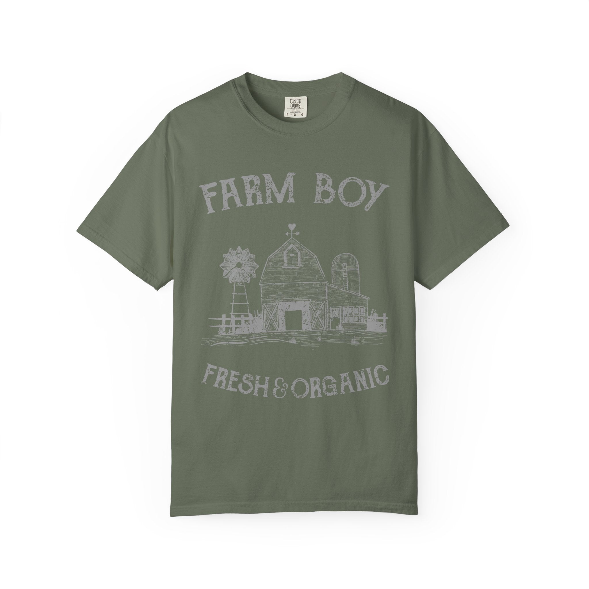 Farm Boy Fresh Organic Farmhouse Barn Windmill Graphic T-Shirt - Sinful Threads