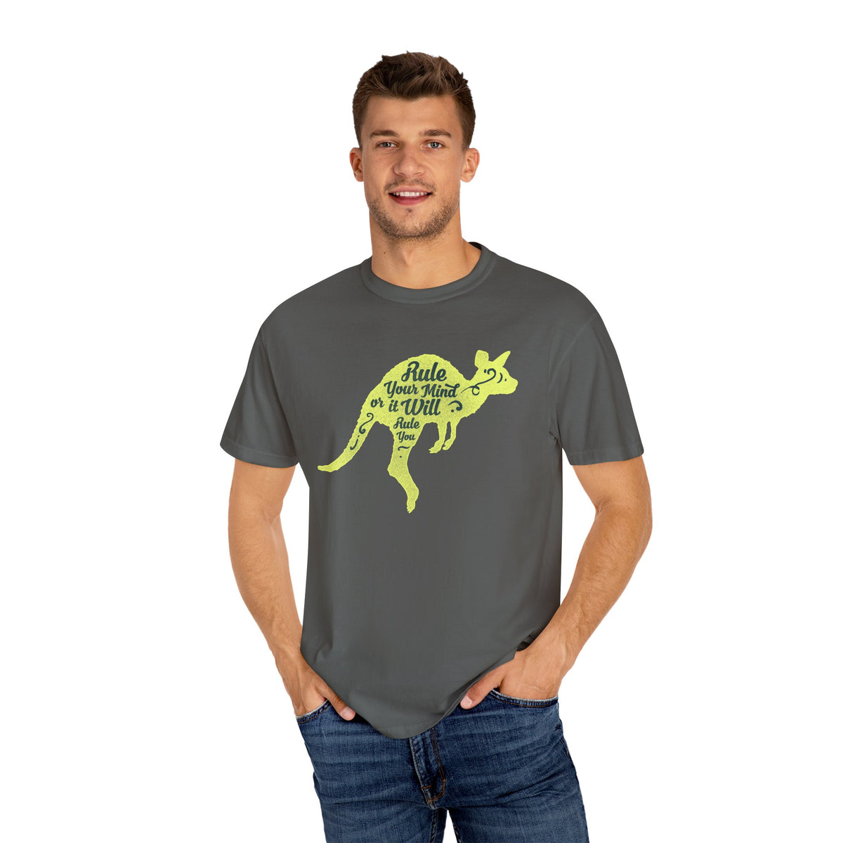 Kangaroo Silhouette with Mental Rules Greatness T-Shirt - Sinful Threads