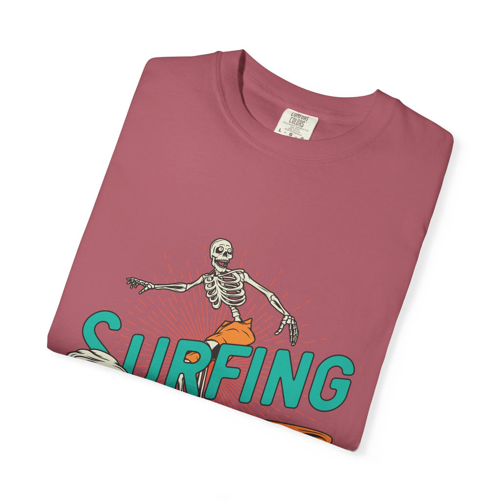 Surfing Skeleton Shirt - Funny Skeleton Tee - Retro Surf Gift - Sinful Threads