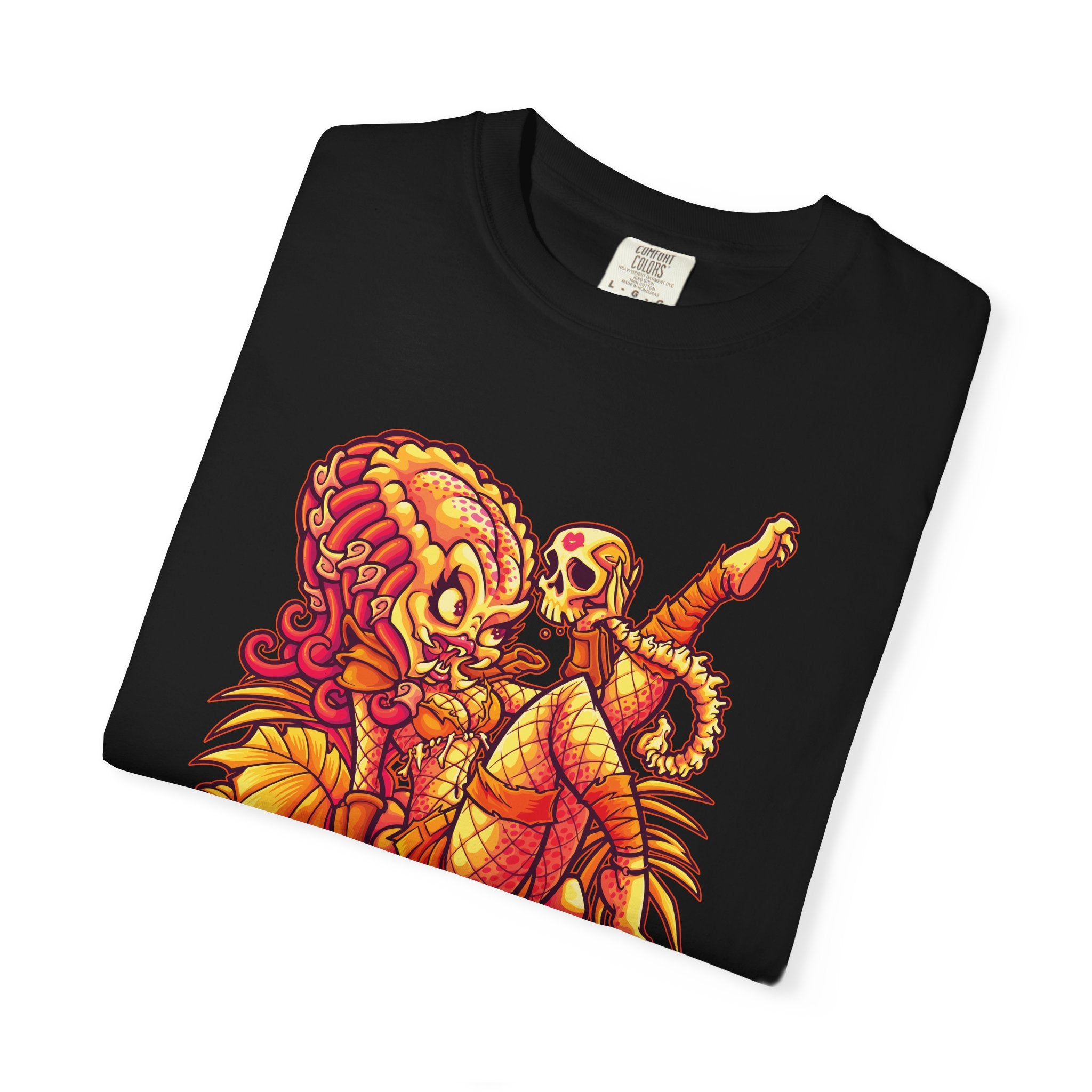 Alien Hunter Cartoon Tee - Cute She Predator Graphic Shirt - Sinful Threads