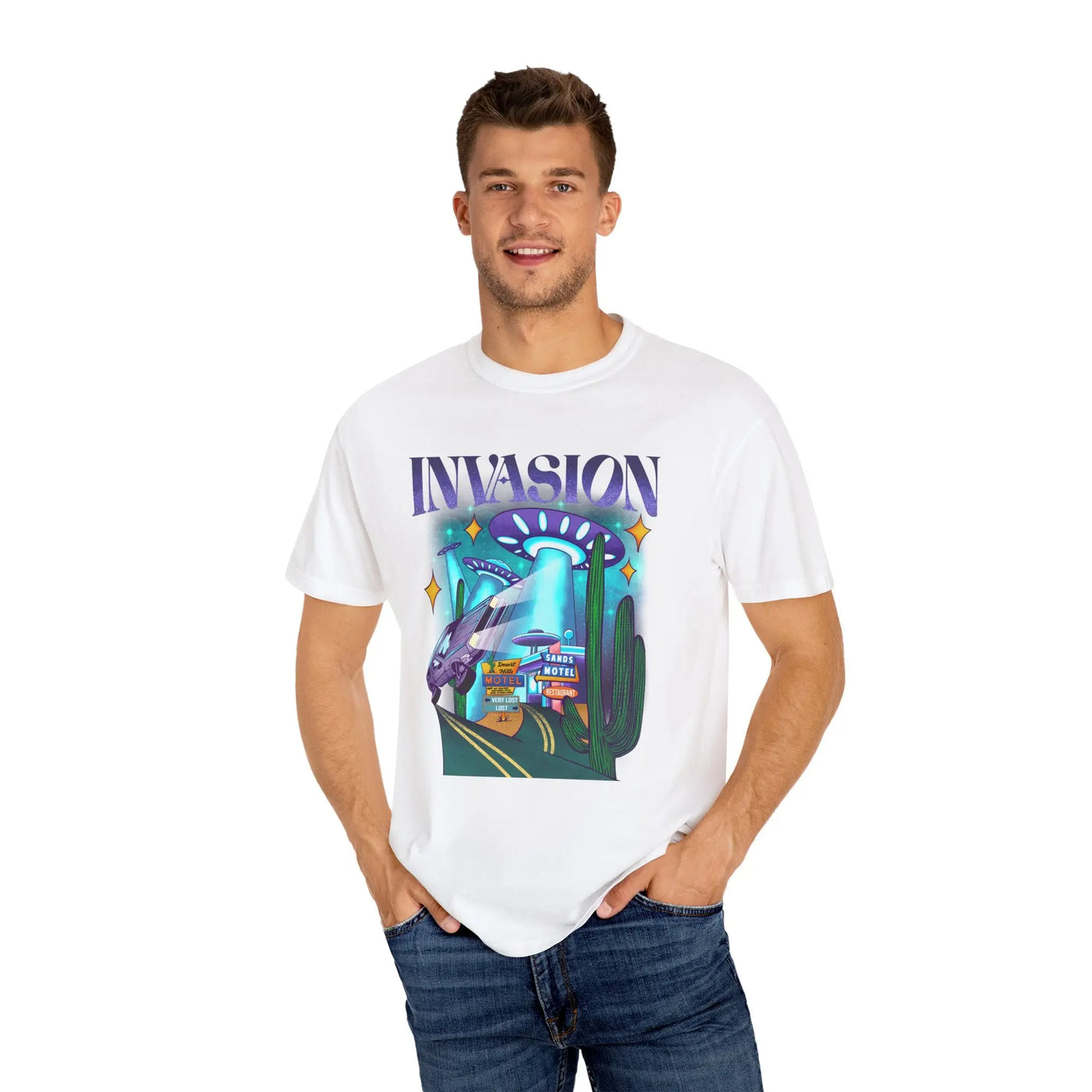 Alien Abduction Shirt – Desert Motel UFO Tee Retro Sci-Fi - Sinful Threads