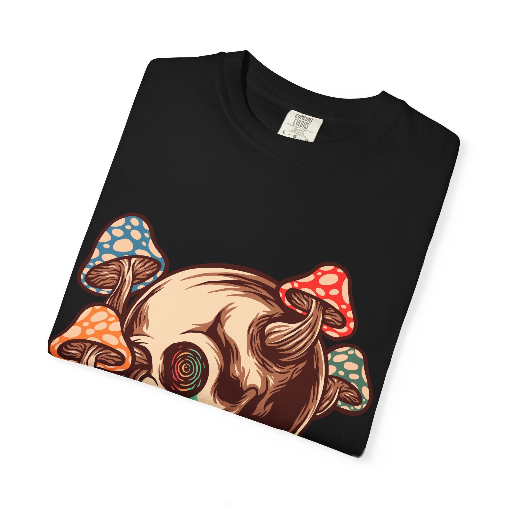 Skull Mushroom Tee - Trippy Psychedelic Graphic Gift - Sinful Threads