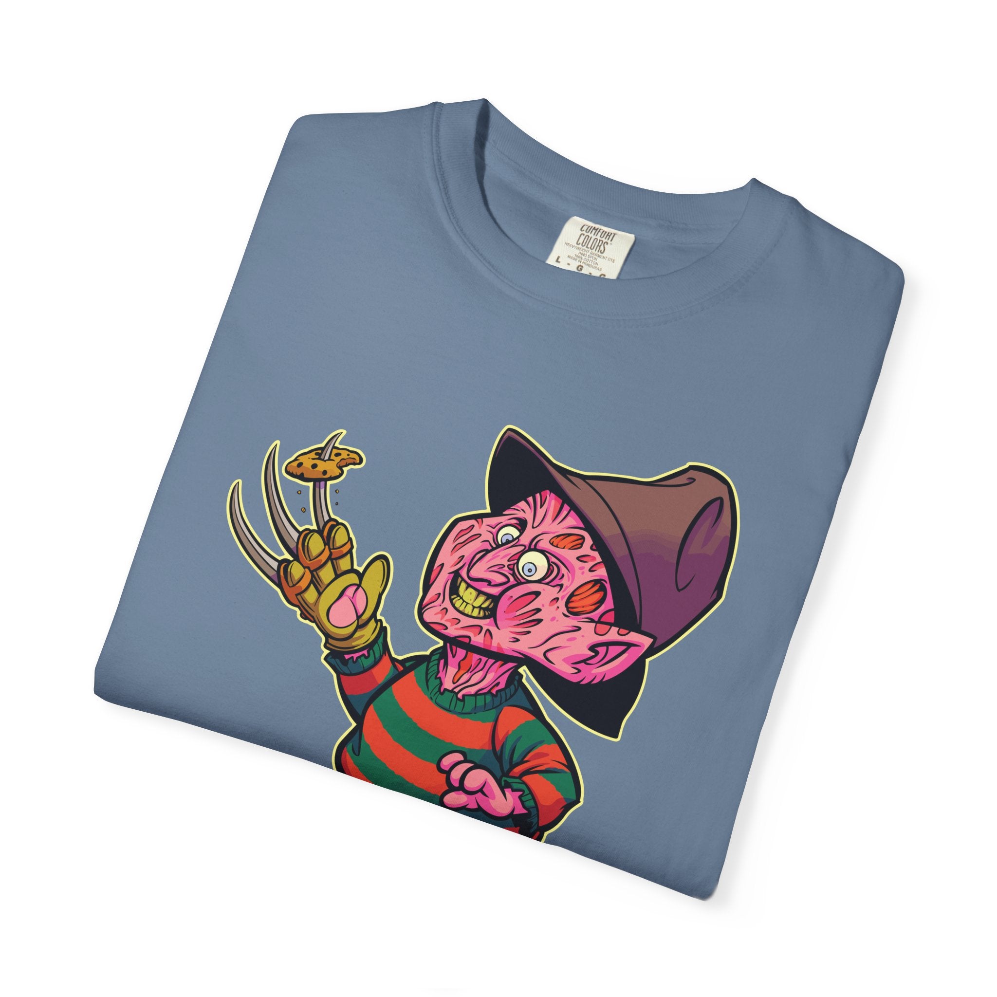 Elf Cookie Elm Street Tee - Spooky Holiday Horror Shirt - Sinful Threads