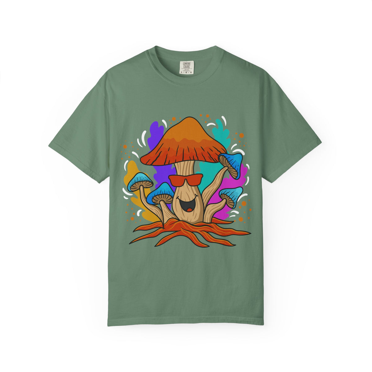 Psychedelic Mushroom Tee - Trippy Sunglasses Fungi Gift