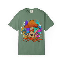 Psychedelic Mushroom Tee - Trippy Sunglasses Fungi Gift