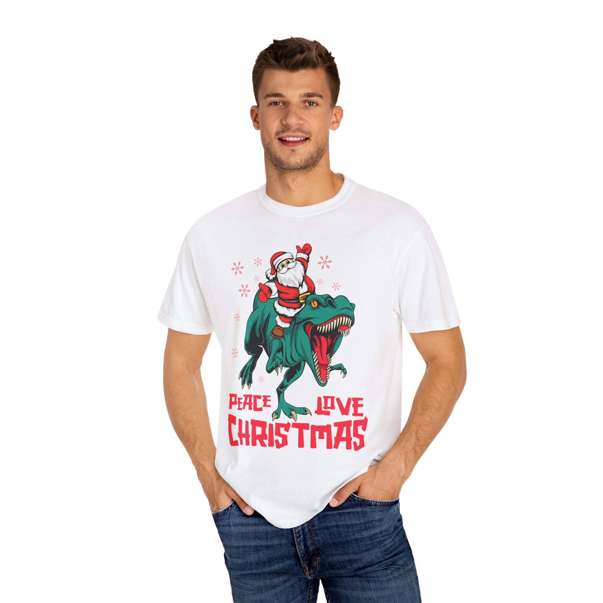 Santa T-Rex Shirt - Funny Dino Christmas Tee - Holiday Gift - Sinful Threads