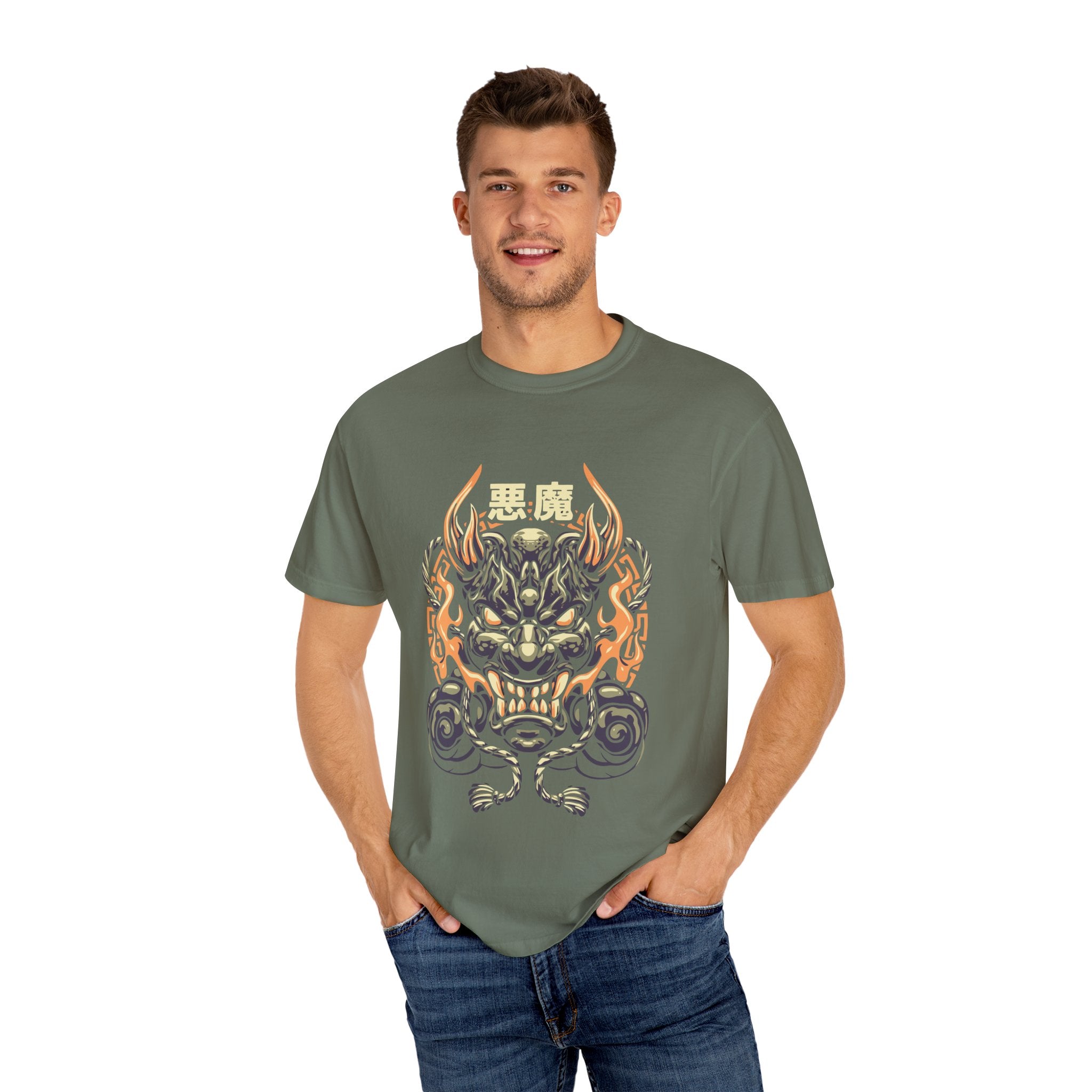 Oni Mask Shirt - Japanese Demon Tee for Evil Spirit Culture - Sinful Threads