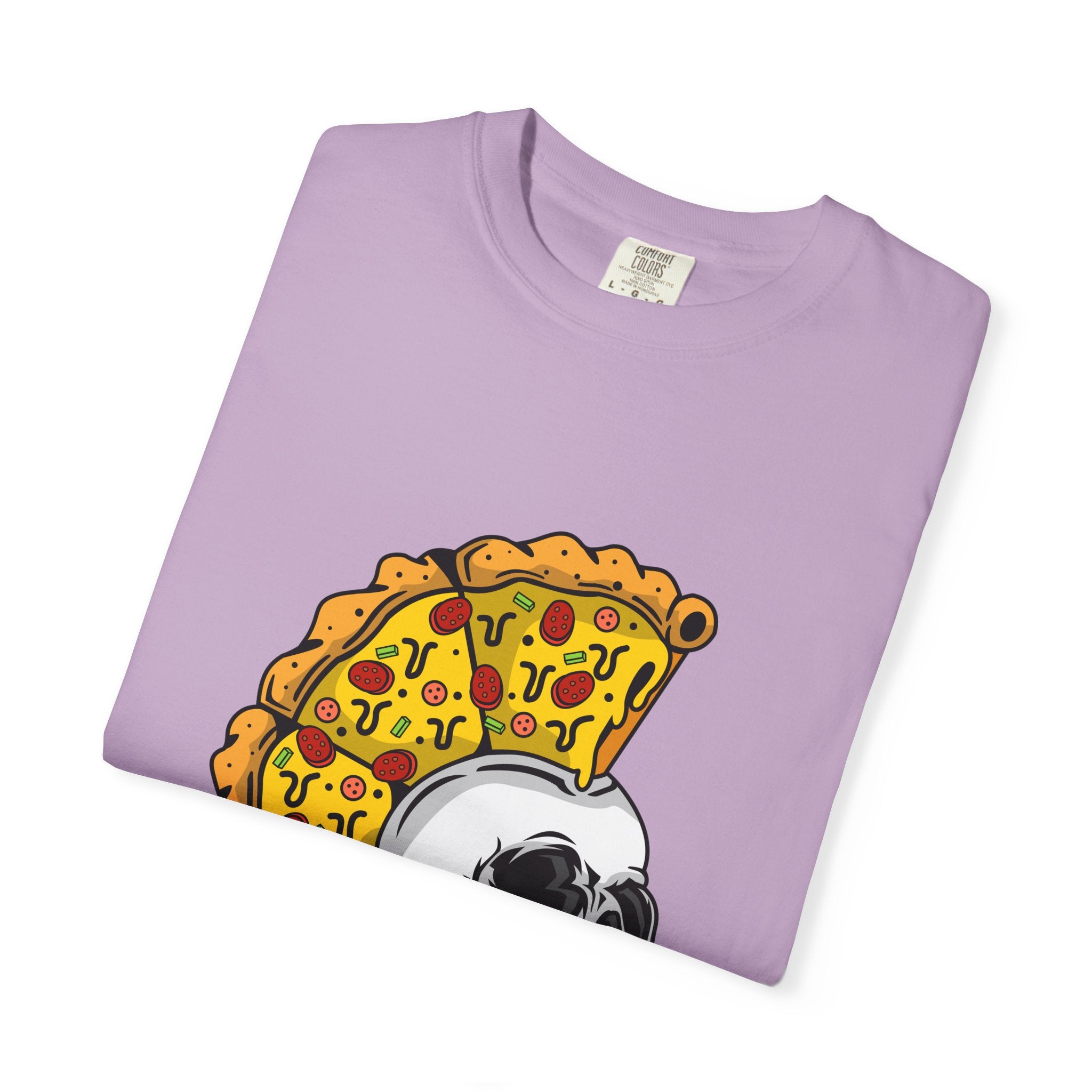 Pizza Mohawk Skull Funny Graphic Unique Design T-Shirt - Sinful Threads
