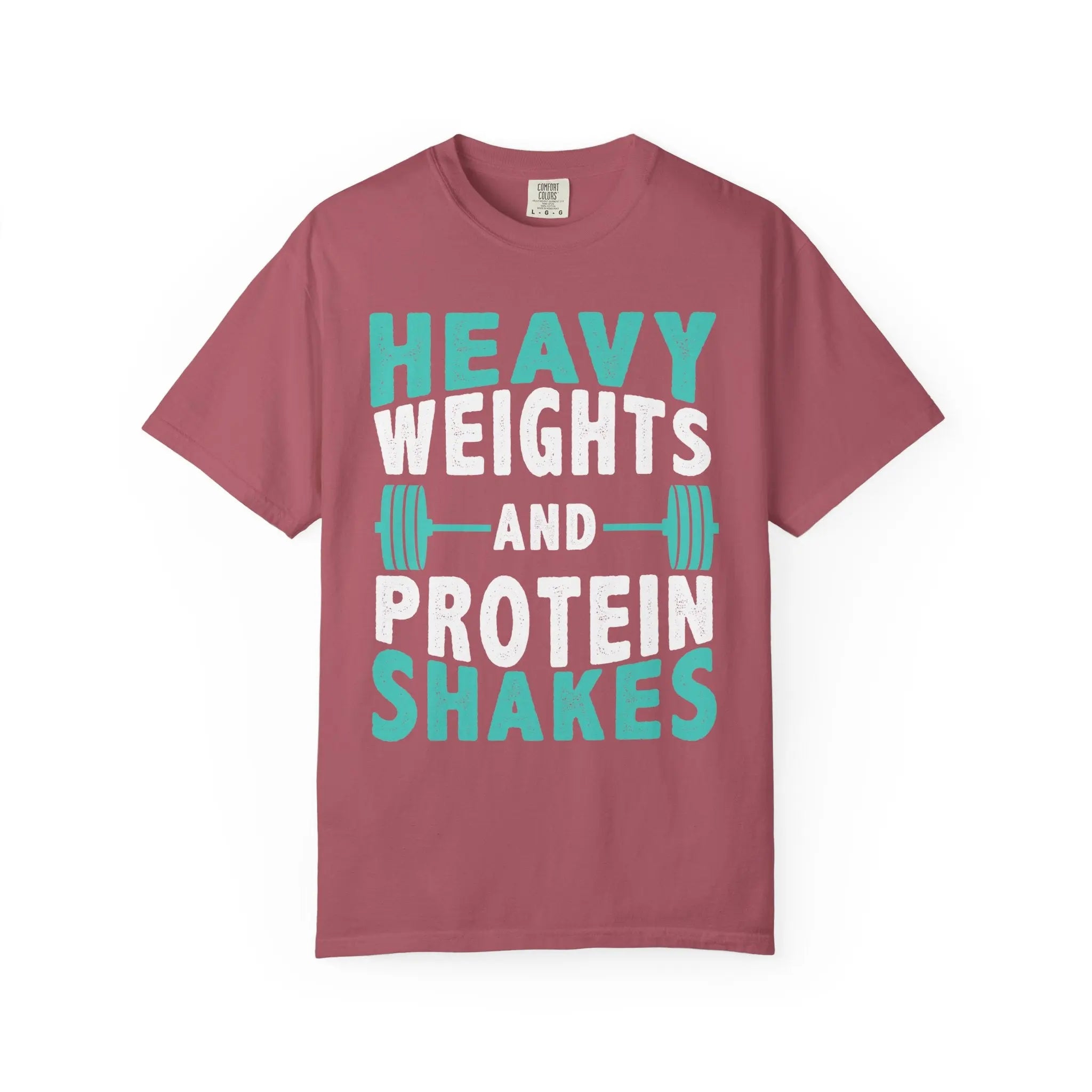 Gym Workout T-Shirt - Heavy Weights Protein Shakes Design for Lifters Printify