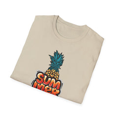 Bold Pineapple Print Tee - Summer Vibes Tropical Graphic