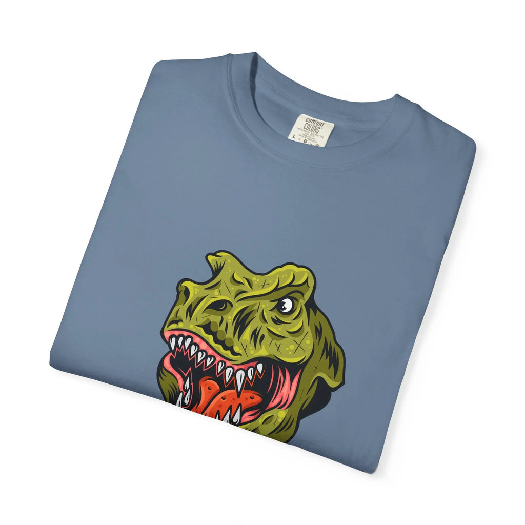 Dino Gamer Rex with Controller Video Game Fan T-Shirt - Sinful Threads