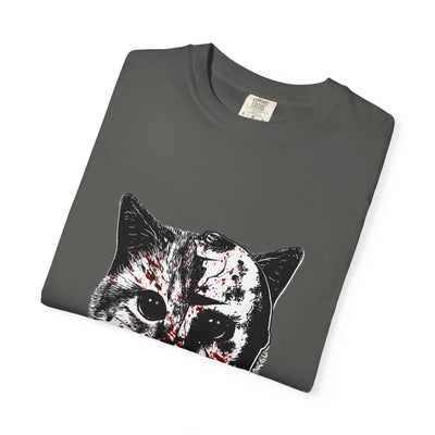 Horror Cat Tee - Spooky Jason Kitty - Friday 13th Shirt - Sinful Threads