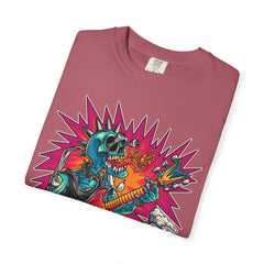 Rock Skull Guitarist Tee – Punk Metal Skeleton Shirt
