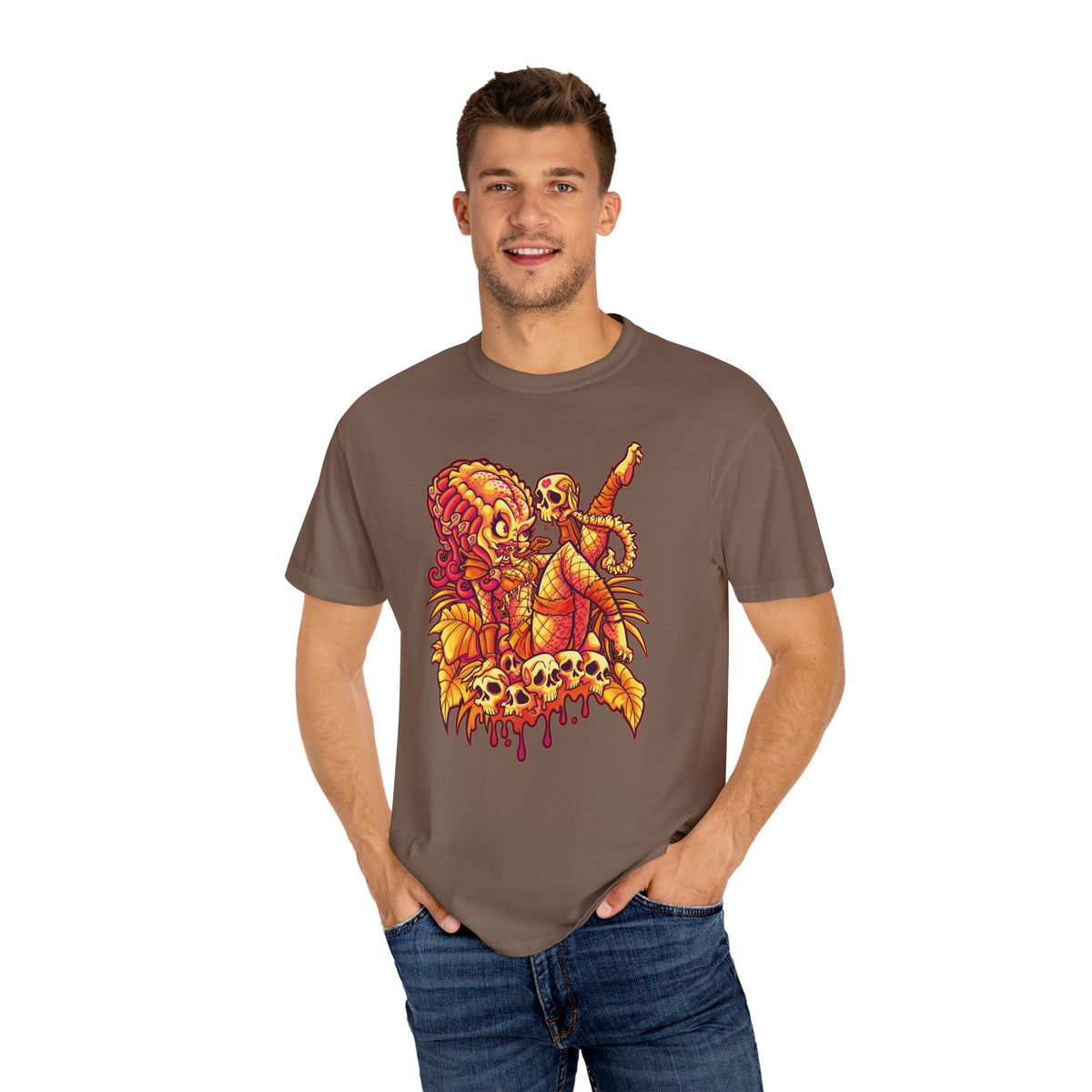 Alien Hunter Cartoon Tee - Cute She Predator Graphic Shirt