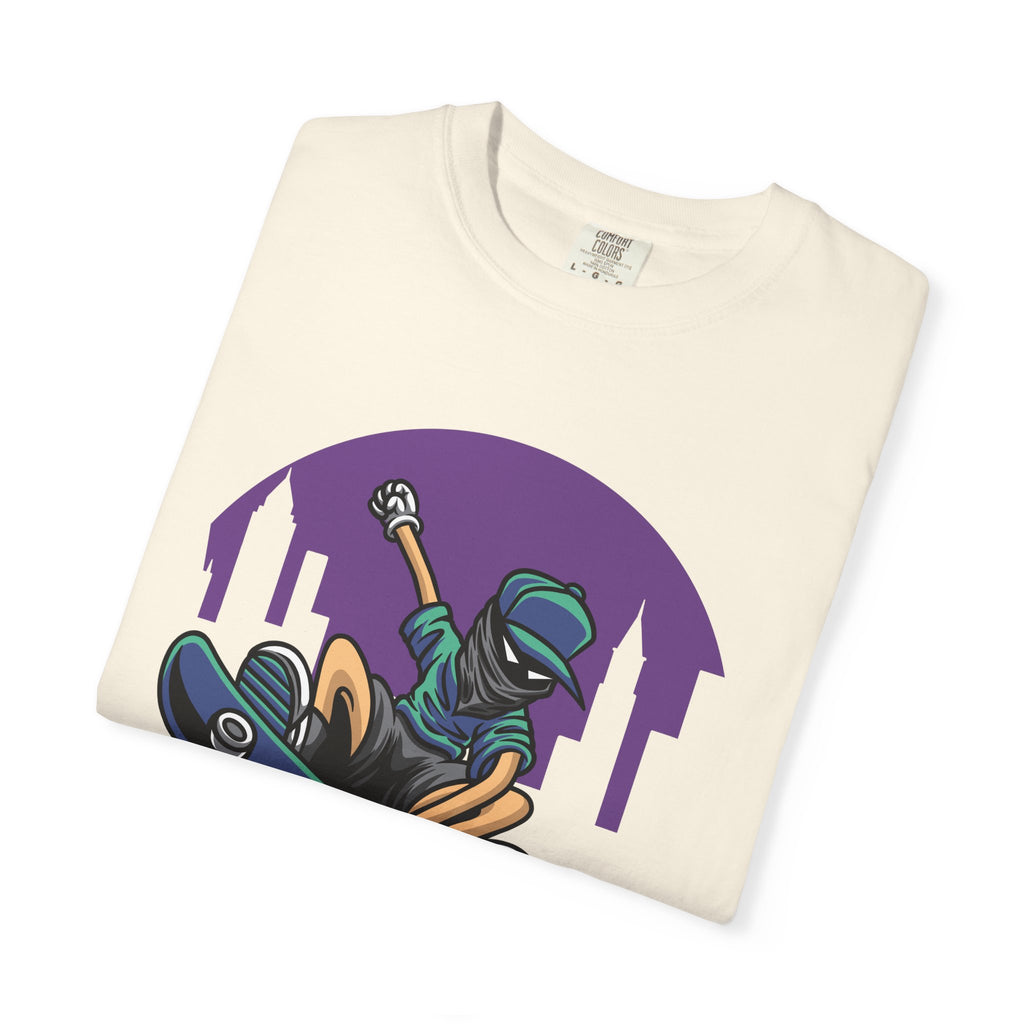 Cityscape Skateboarder Shirt - Urban Graphic Tee - Cool Gift - Sinful Threads