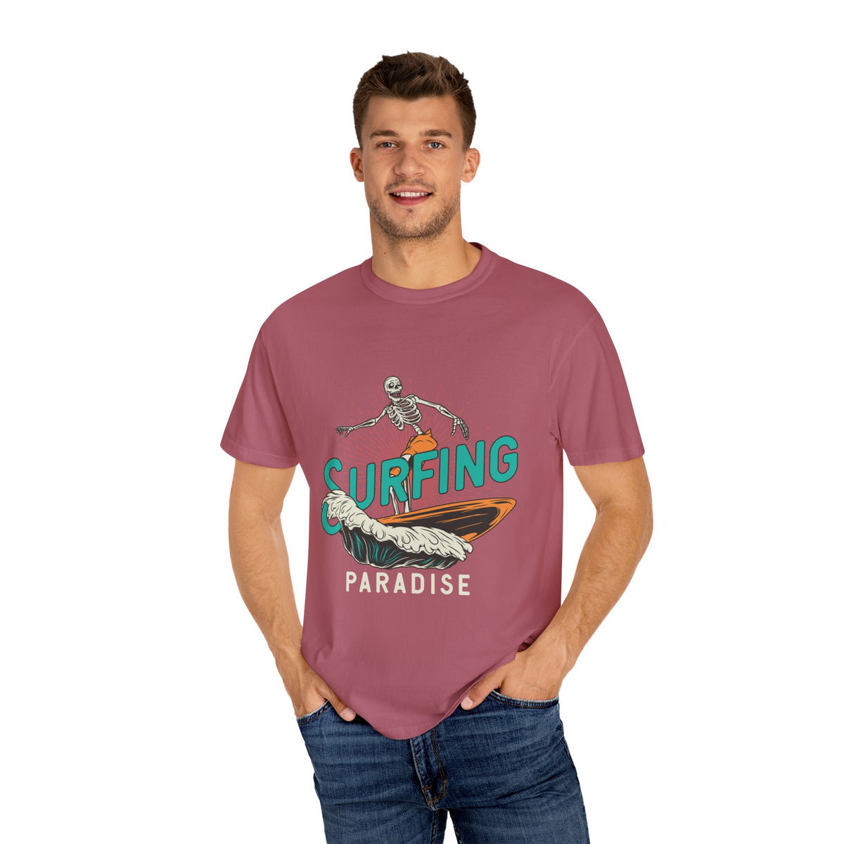 Surfing Skeleton Shirt - Funny Skeleton Tee - Retro Surf Gift