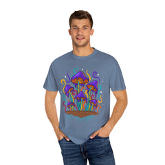 Psychedelic Mushroom Tee - Groovy Fungi Art Purple Gift