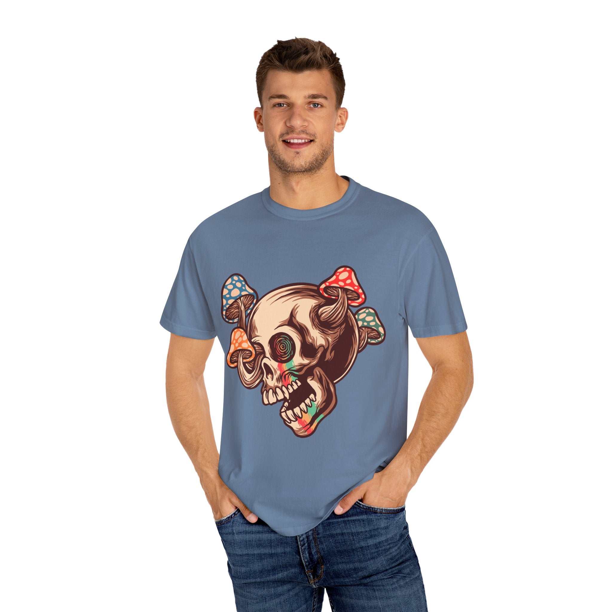 Skull Mushroom Tee - Trippy Psychedelic Graphic Gift - Sinful Threads