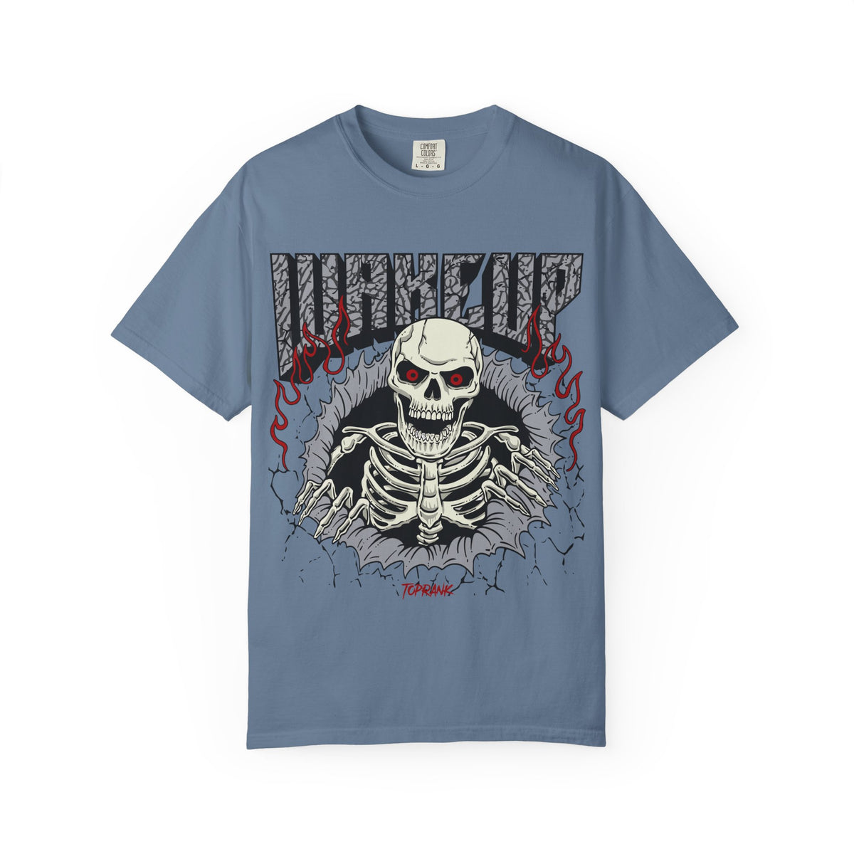 Skull Flame Shirt - Wake Up Fire Design Tee for Bold Style