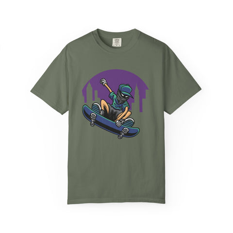 Cityscape Skateboarder Shirt - Urban Graphic Tee - Cool Gift