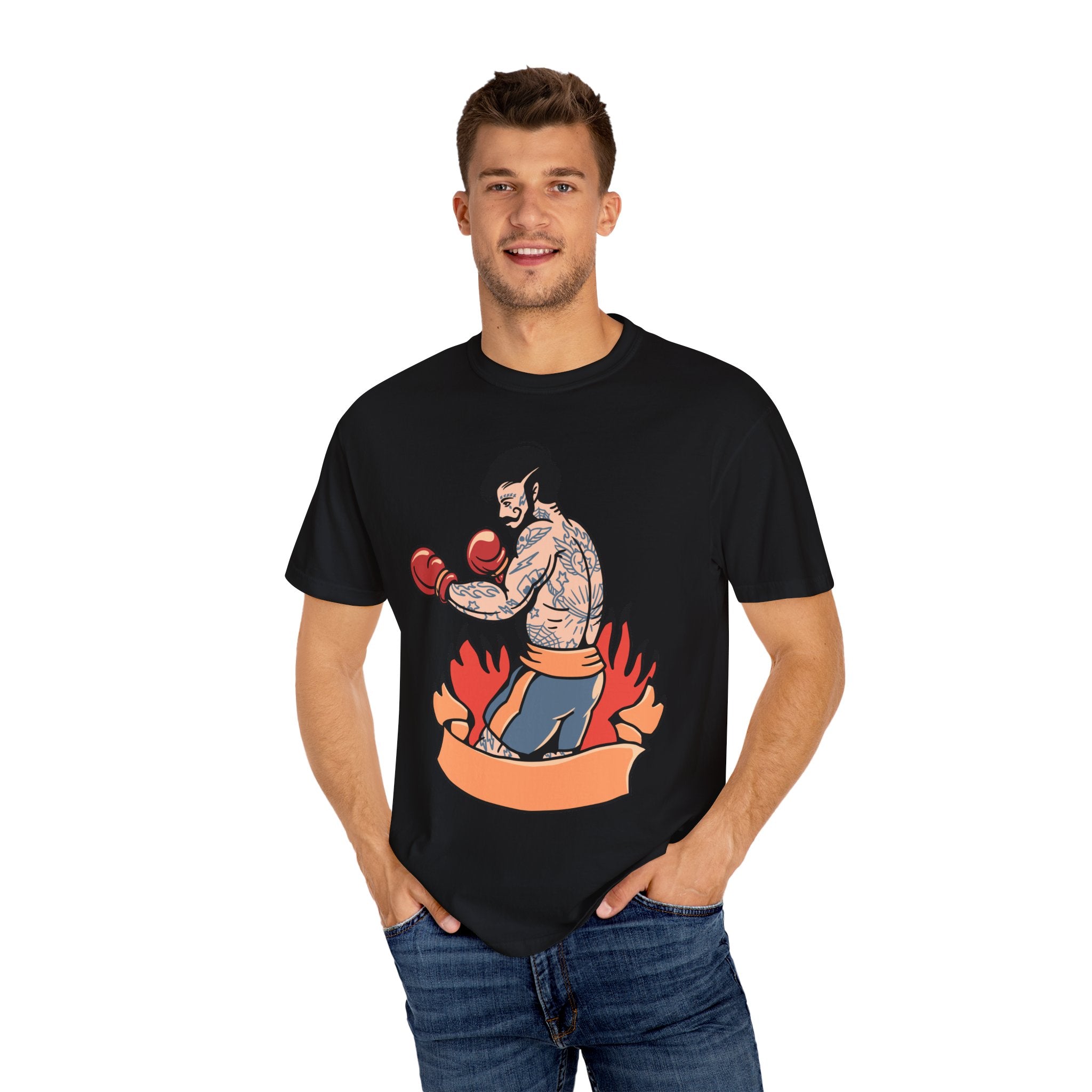 Tattooed Boxer Shirt - Boxing Illustration Tee, Tattoo Gift - Sinful Threads