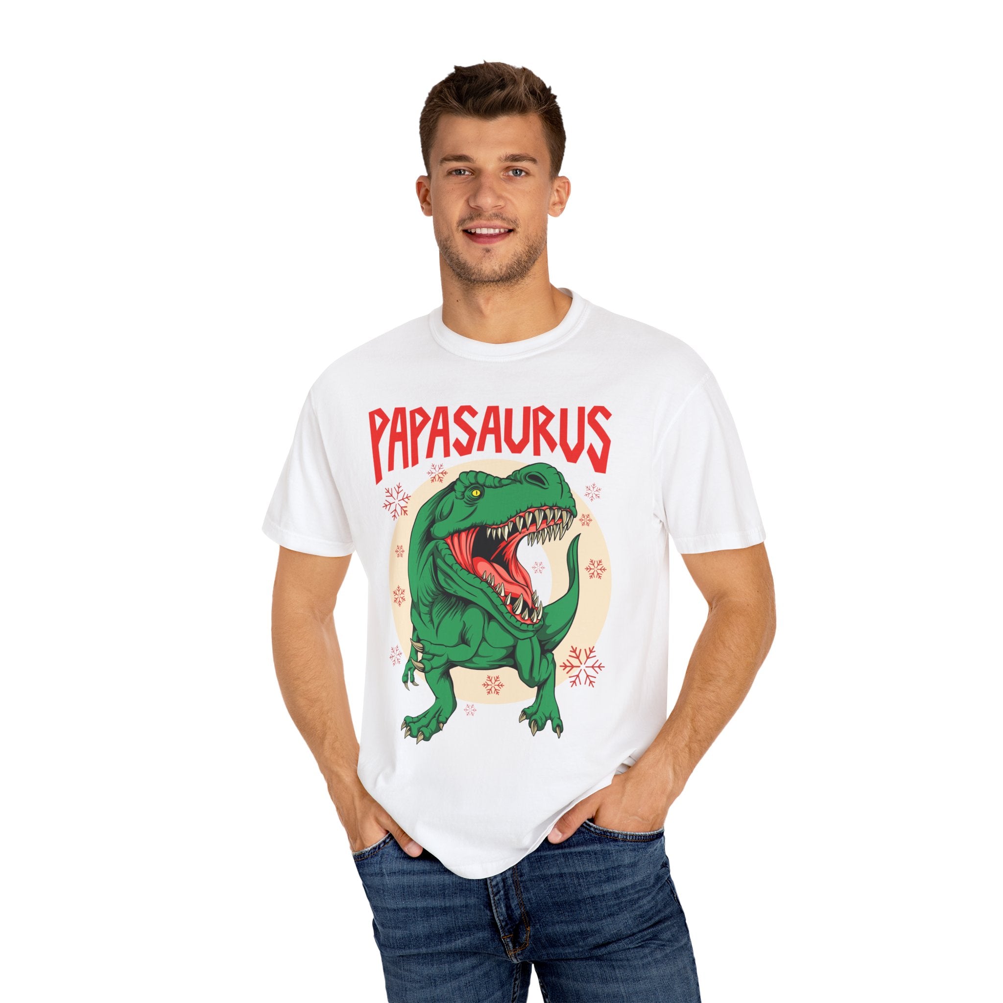 Christmas Papasaurus Shirt - Festive T-Rex Tee Holiday Gift - Sinful Threads