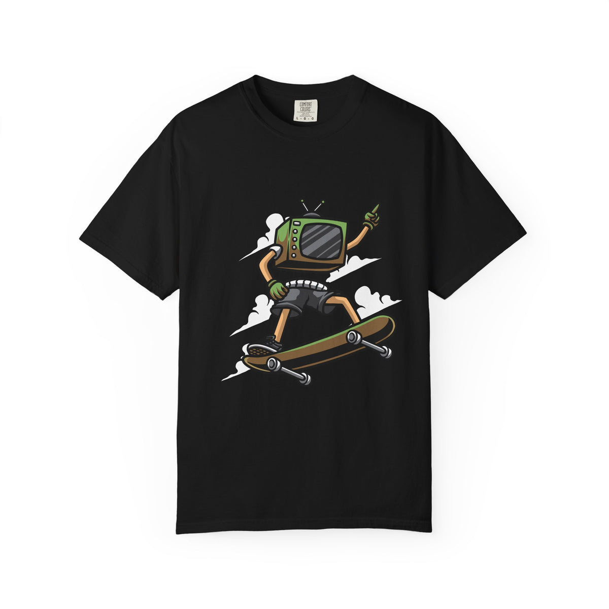 TV Head Skater Shirt - Retro Television Tee - Funny Geek Gift