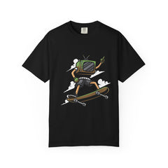 TV Head Skater Shirt - Retro Television Tee - Funny Geek Gift