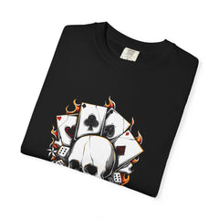 Skull Playing Cards Dice Gambling Casino Design T-Shirt