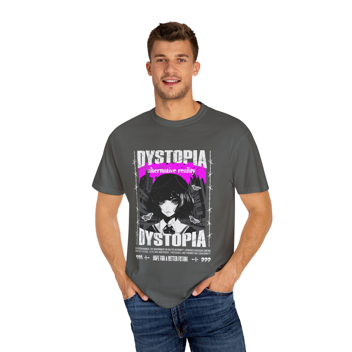 Dark Academia Tee - Urban Grunge Anime Girl Aesthetic