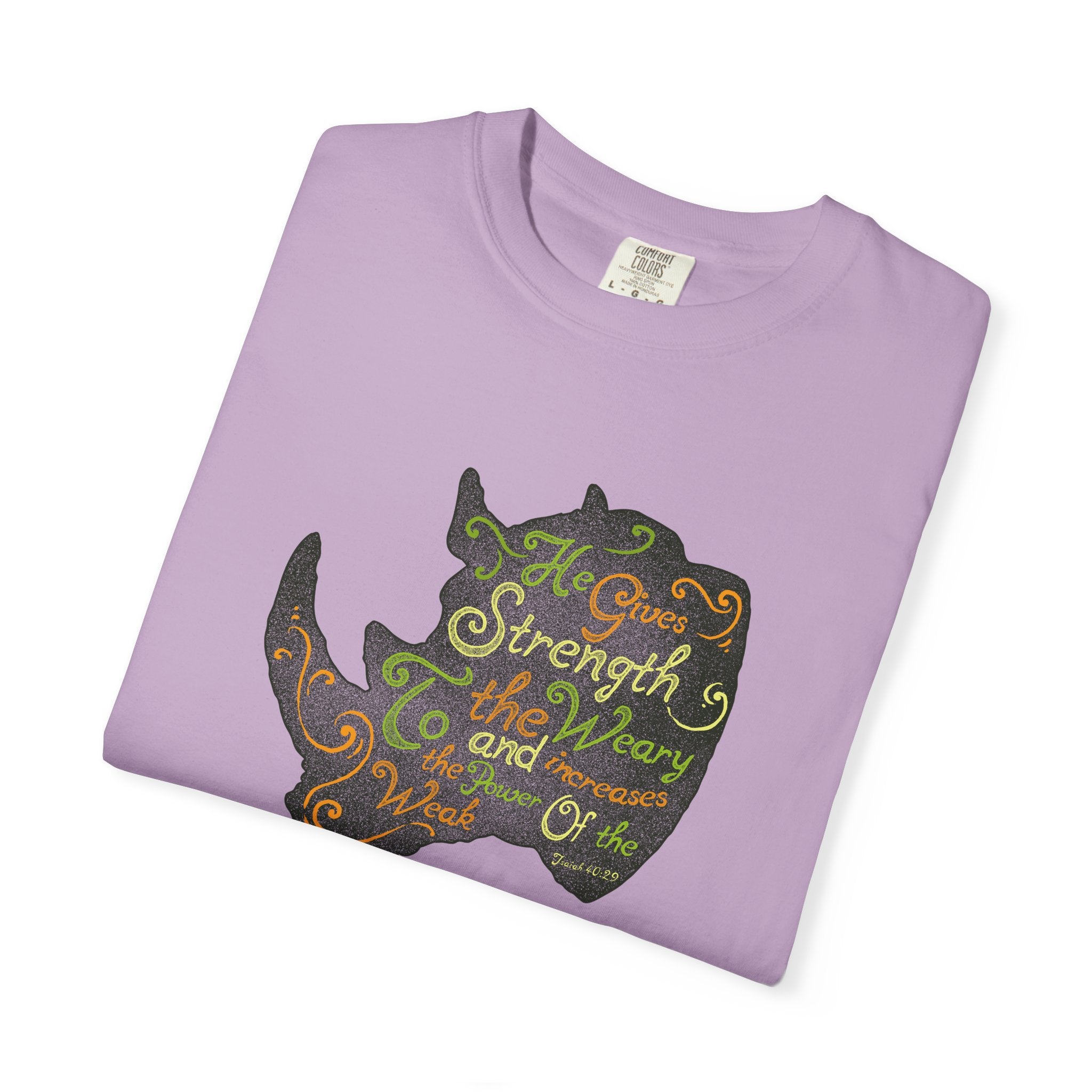 He Gives Strength to the Weary Rhino T-Shirt - Sinful Threads